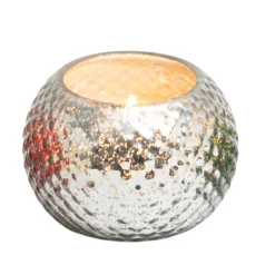 Silver Mercury Glass Candle - Winter Shimmer< Outlet