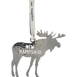 Silver New Hampshire Moose Ornament - The Christmas Loft< Online