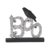 Silver Resin Boo With Black Crow Sign< Discount