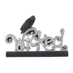 Silver Resin Wicked With Black Crow Sign< Online