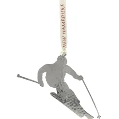 Silver Skier New Hampshire Ornament - The Christmas Loft< Outlet