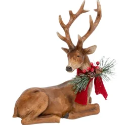 Sitting Deer With Ribbon Figurine< Sale
