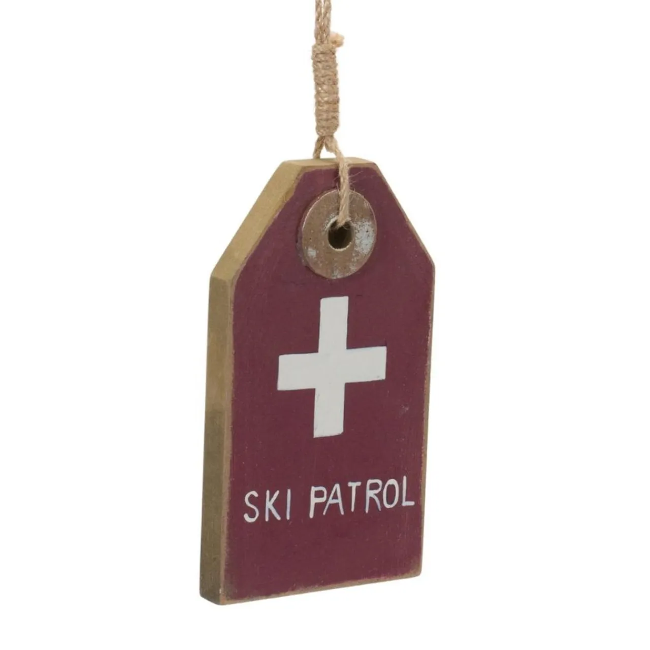 Ski Patrol Ski Tag Wood Hanging Ornament< Fashion