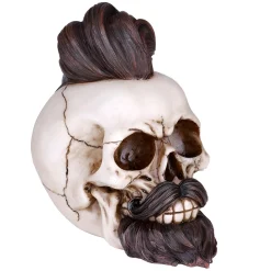 Skull With Hair And Beard Figurine< Discount