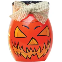Small Jack O'Lantern Lit Glass Jar - The Christmas Loft<Stony Creek Online
