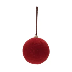 Small Red Felted Ball Ornament< New
