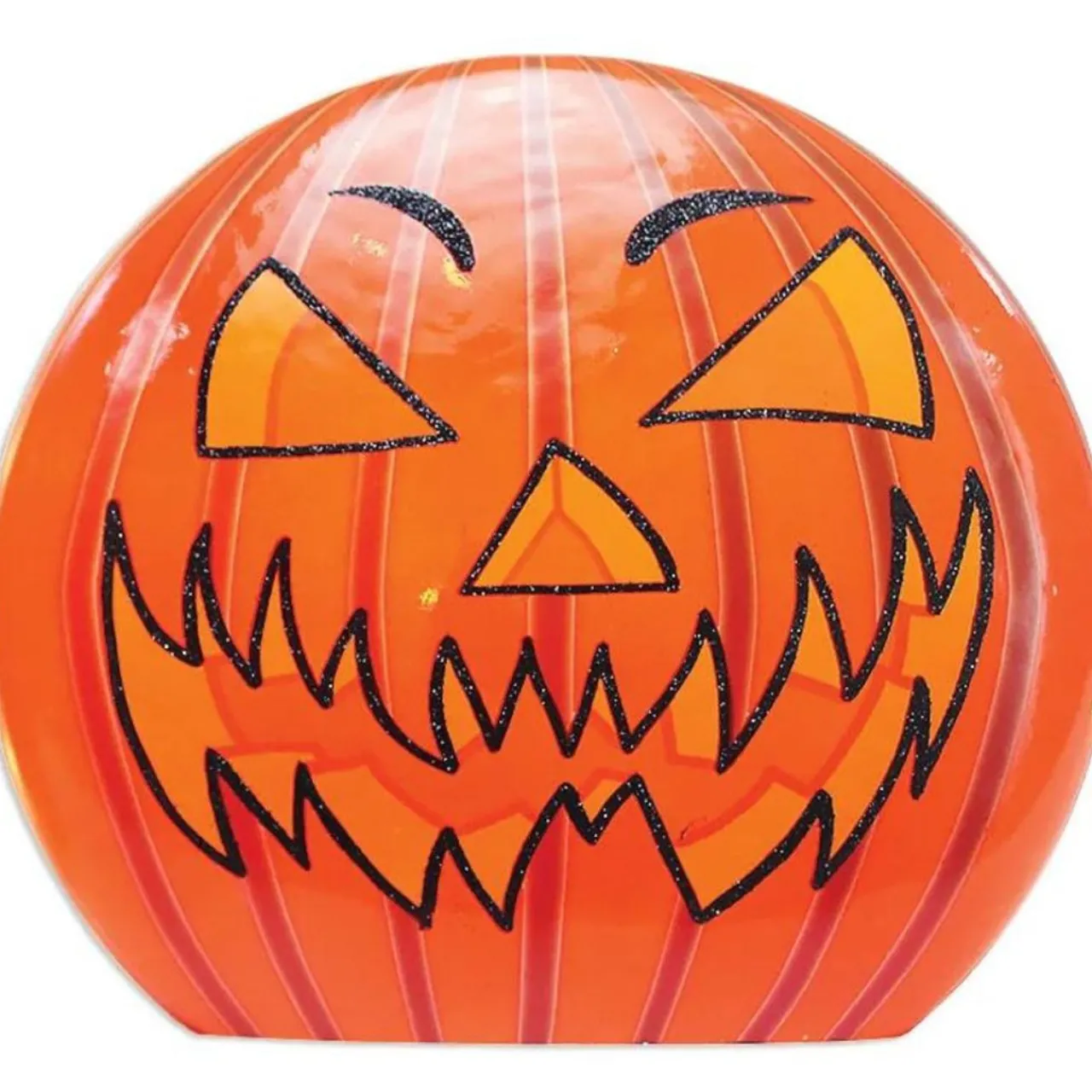 Small Striped Jack O'Lantern Lit Glass Orb - The Christmas Loft<Stony Creek Fashion