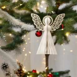 Small White Paper Angel Ornament< New