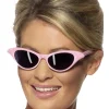 Smiffy's Pink 1950 Style Men Adult Halloween Sunglasses with Diamante Costume Ac< Fashion