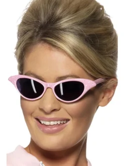 Smiffy's Pink 1950 Style Men Adult Halloween Sunglasses with Diamante Costume Ac< Fashion