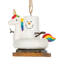 Smores Unicorn in Pool Float Ornament< Clearance