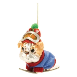 Snowboard Dog in Blue Jacket Ornament< Sale