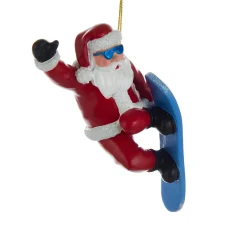 Snowboard Santa Resin Ornament<Kurt Adler Sale