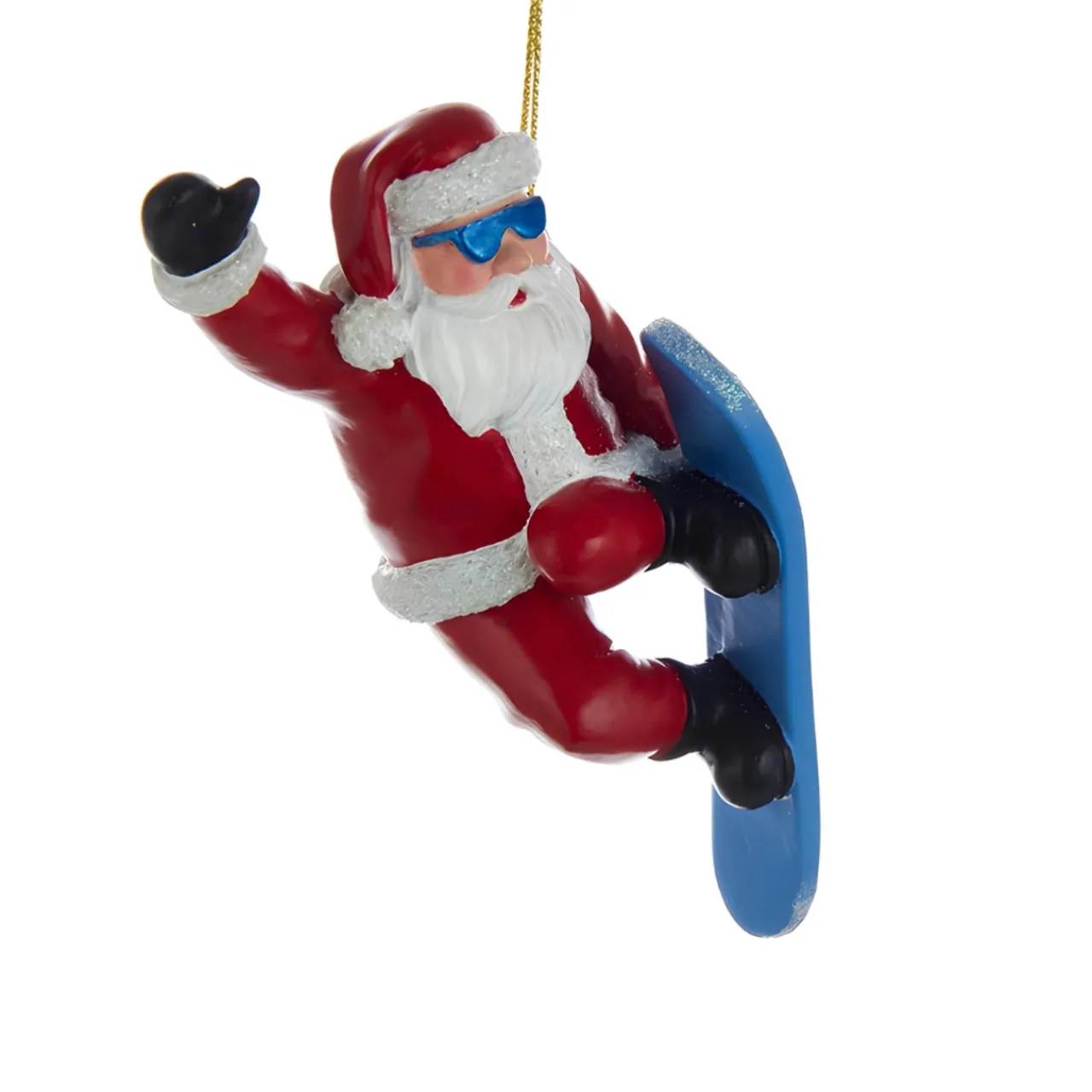 Snowboard Santa Resin Ornament<Kurt Adler Sale