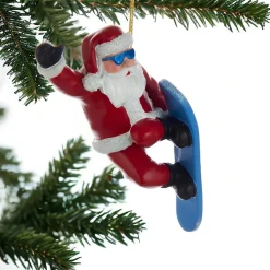 Snowboard Santa Resin Ornament<Kurt Adler Sale