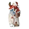 Snowman Blossom Tree with Basket Figurine< Clearance