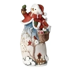 Snowman Blossom Tree with Basket Figurine< Clearance