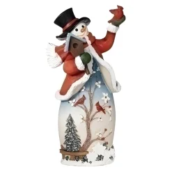 Snowman Blossom Tree with Birdhouse Figurine< Fashion
