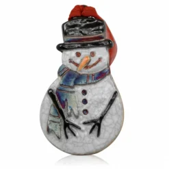 Snowman Raku Ornament Handcrafted from Raku Potteryworks< Fashion