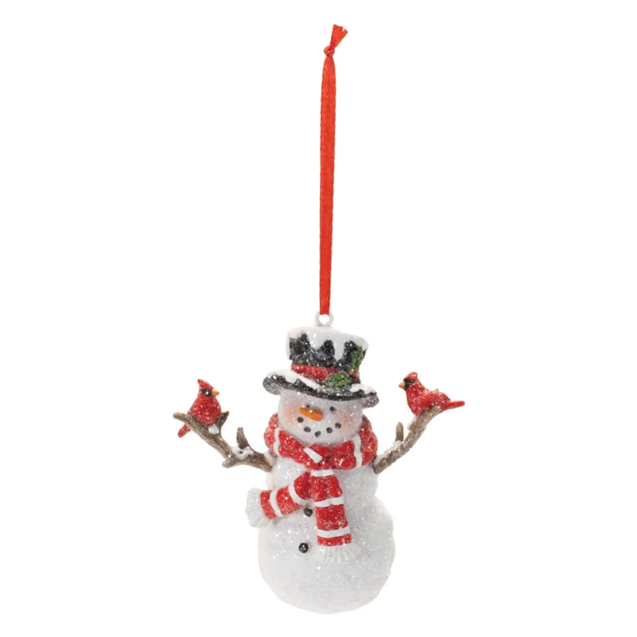 Snowman with Cardinals Ornament< Fashion
