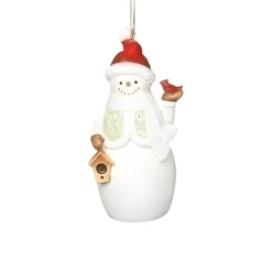Snowman with Mistletoe Pattern and Santa Hat Ornament< Sale