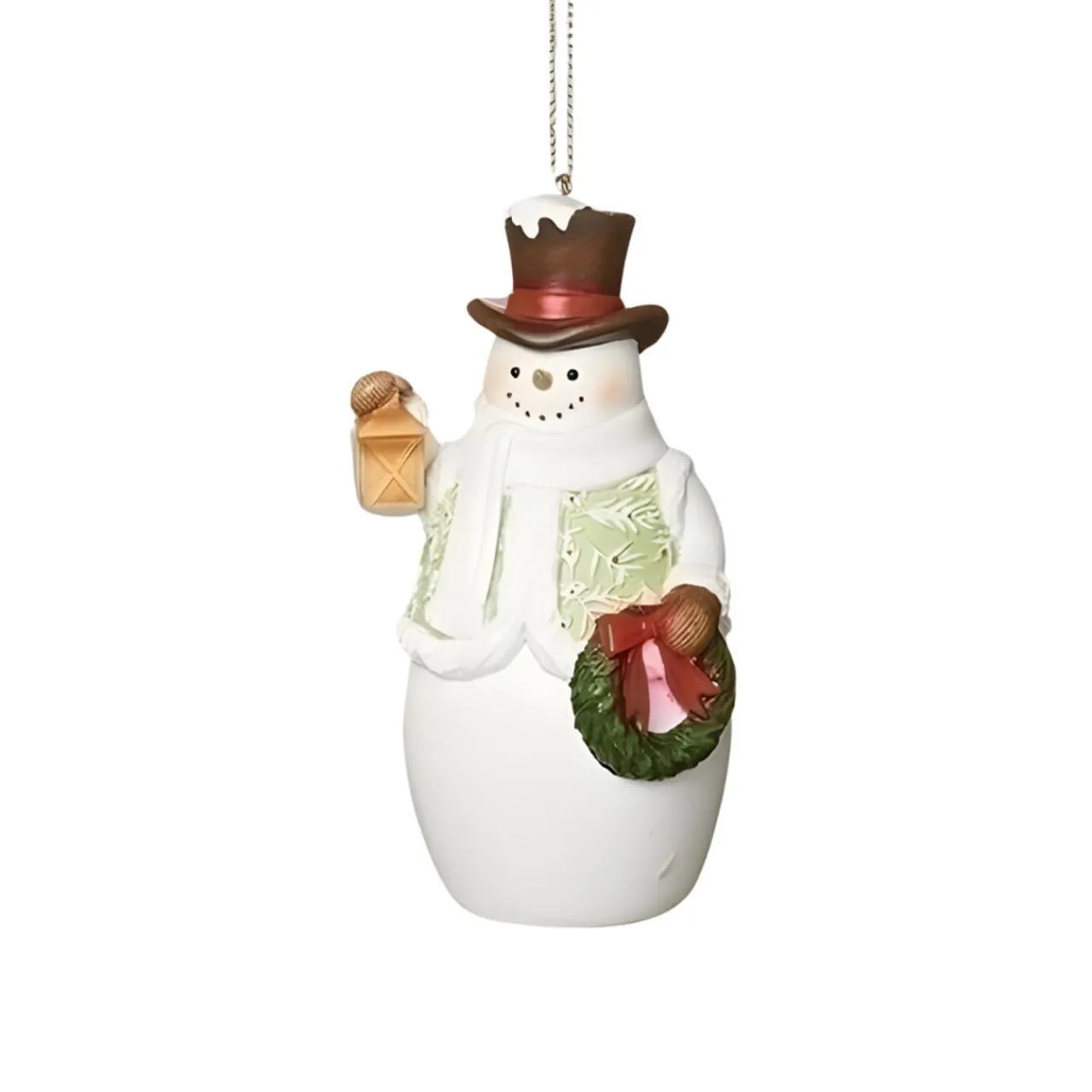 Snowman with Mistletoe Pattern and Top Hat Ornament< Clearance