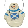 Snowman with Scotland Flag Ceramic Ornament< Discount