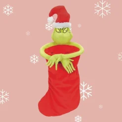Snowpinion Grinch Plush Stocking< Clearance