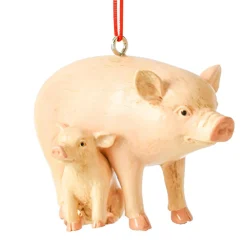 Sow and Piglet Christmas Ornament< Discount