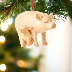 Sow and Piglet Christmas Ornament< Discount