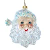 Sparkling Glass Santa Head Ornament<Kurt Adler Outlet