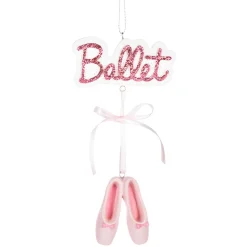 Sparkling Pink Ballet Dance Shoe Christmas Ornament< Clearance