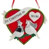 1st Christmas As Mr. and Mrs. Dove Couple With Heart Ornament<Kurt Adler Discount