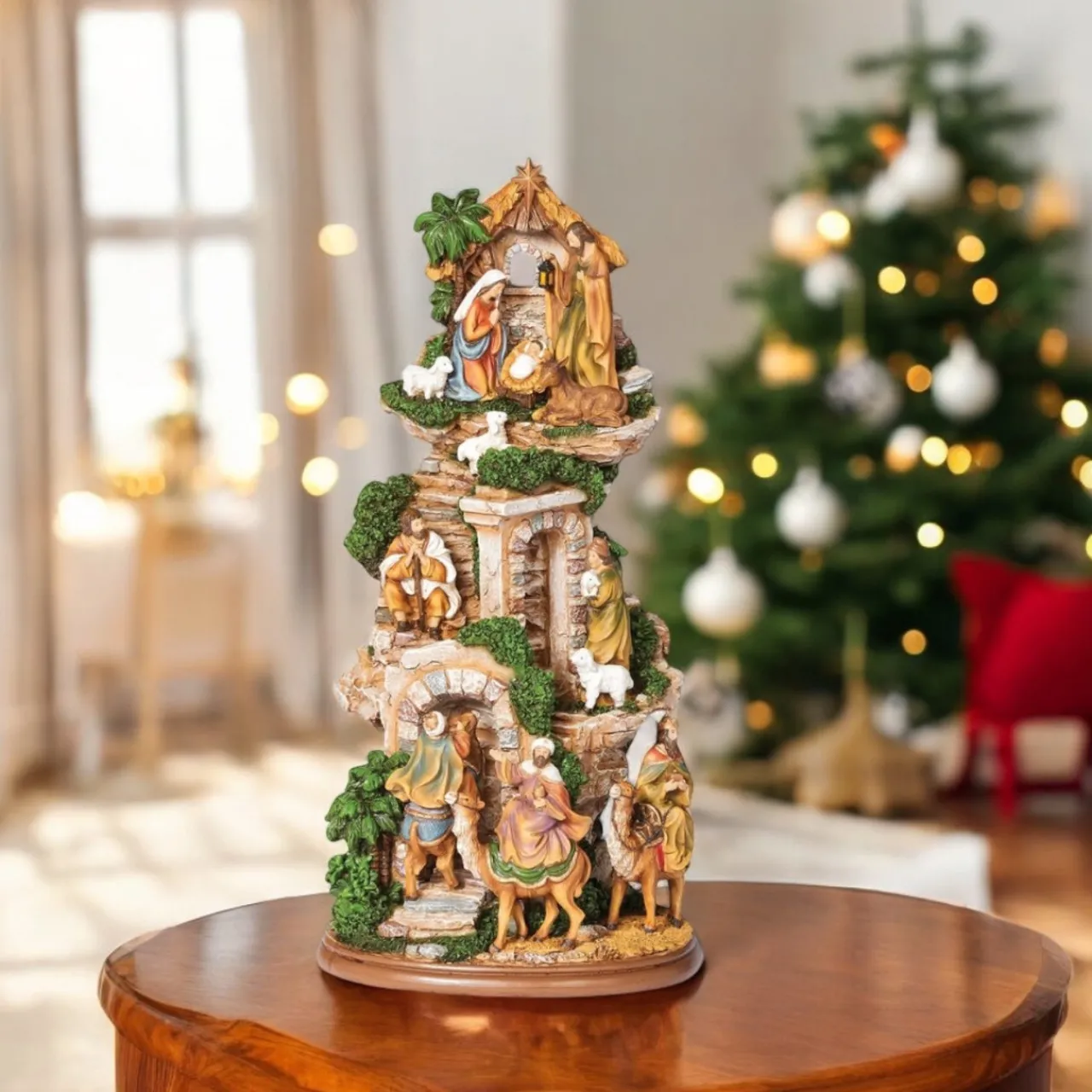 Stable with Stairs Nativity Scene< Discount