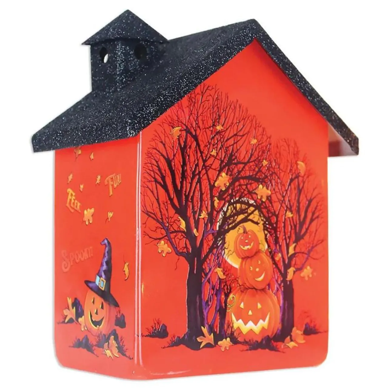 Stacked Pumpkins Spooky Lit Glass House - The Christmas Loft<Stony Creek Hot