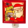 Stained Glass Santa Night Light - The Christmas Loft< Sale