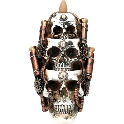 Steampunk Skulls Backflow Incense Burner< Fashion