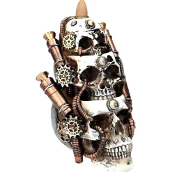 Steampunk Skulls Backflow Incense Burner< Fashion