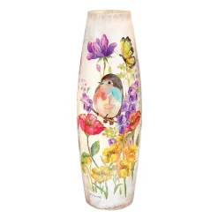– Large Blooming Nature with Bird Illuminated Lighted Vase<Stony Creek Fashion