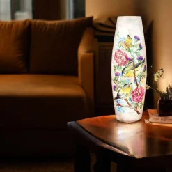 – Large Blooming Nature with 2 Birds Illuminated Lighted Vase<Stony Creek Clearance