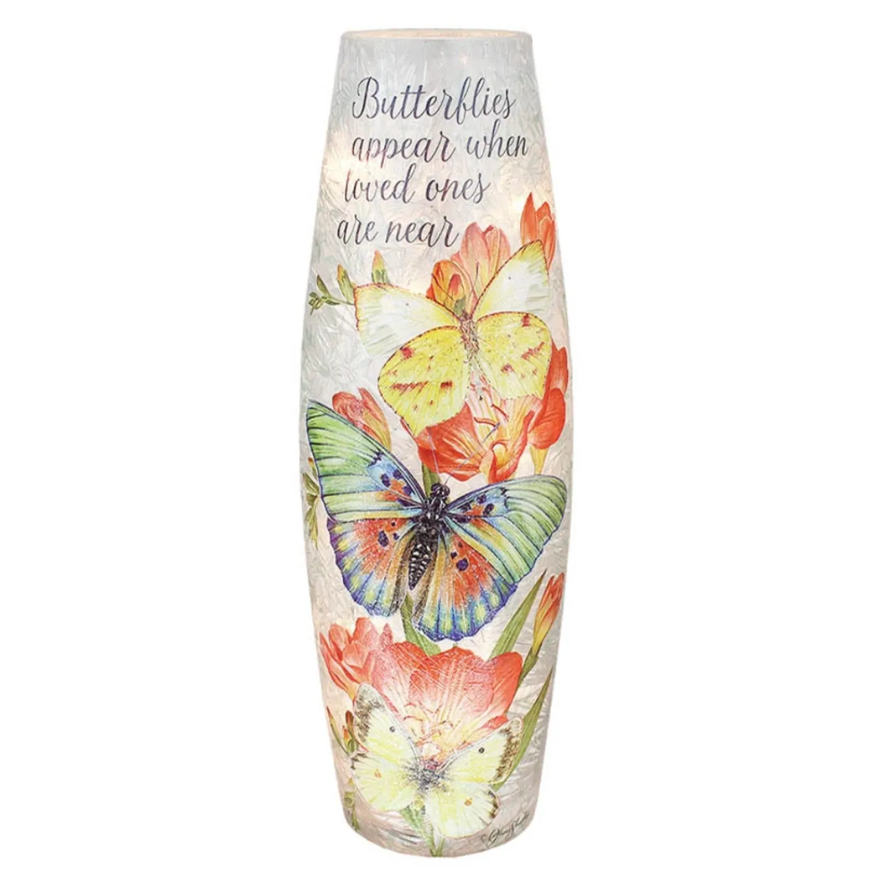 – Large Butterflies Appear With Orange Flowers Illuminated Lighted V<Stony Creek Fashion