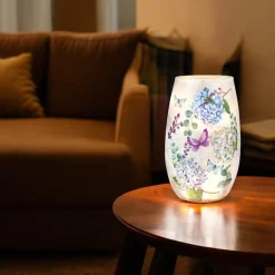– Small Pastel Hydrangeas And Purple Butterfly Illuminated Lighted Vase<Stony Creek Discount