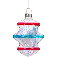 Striped Drop Ornament - 3 Colorful Stripes< Discount