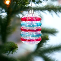 5-Striped Glass Drop Ornament< Best