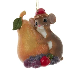 Sugar Frost Mouse With Pear Ornament<Kurt Adler Online