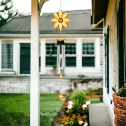 Sunflower Wind Chime with Crystal Accents< Clearance