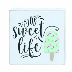 Sweet Life Ice Cream Wood Sign - 6" Decor< Discount
