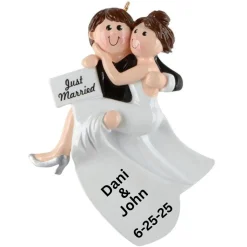 Swept Away Couple Personalized Ornament< Sale