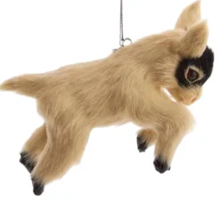 Tan and Black Plush Baby Goat Ornament<Kurt Adler Clearance