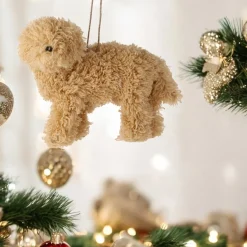 Tan Faux Fur Dog Ornament< Best